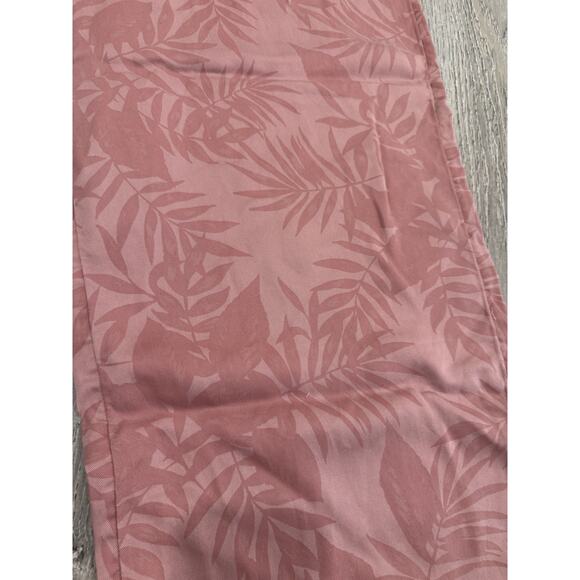 C&C California Pants L Pink Palm Pull On Wide Leg Beach Lagenlook Pockets - Picture 2 of 4